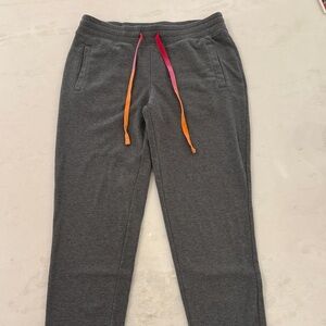 PJ Salvage Gray Jogger Pants with Pink and Orange Drawstring
